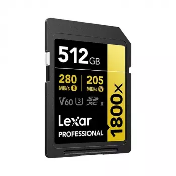 „Lexar Professional 1800x“ 512 GB SDXC UHS-II atminties kortelė (auksinė serija)