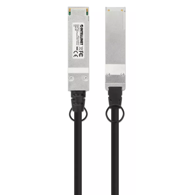 Intellinet 2 m 40G QSFP+ pasyvus varinis Twinax kabelis 30AWG MSA QSFP-H40G-CU2M suderinamas