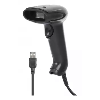 Manhattan CCD rankinis brūkšninių kodų skaitytuvas, USB, 60 mm nuskaitymo plotis, kabelis 152 cm, maksimali aplinkos šviesa 5000 liuksų (saulės šviesa), juodas, trejų metų garantija