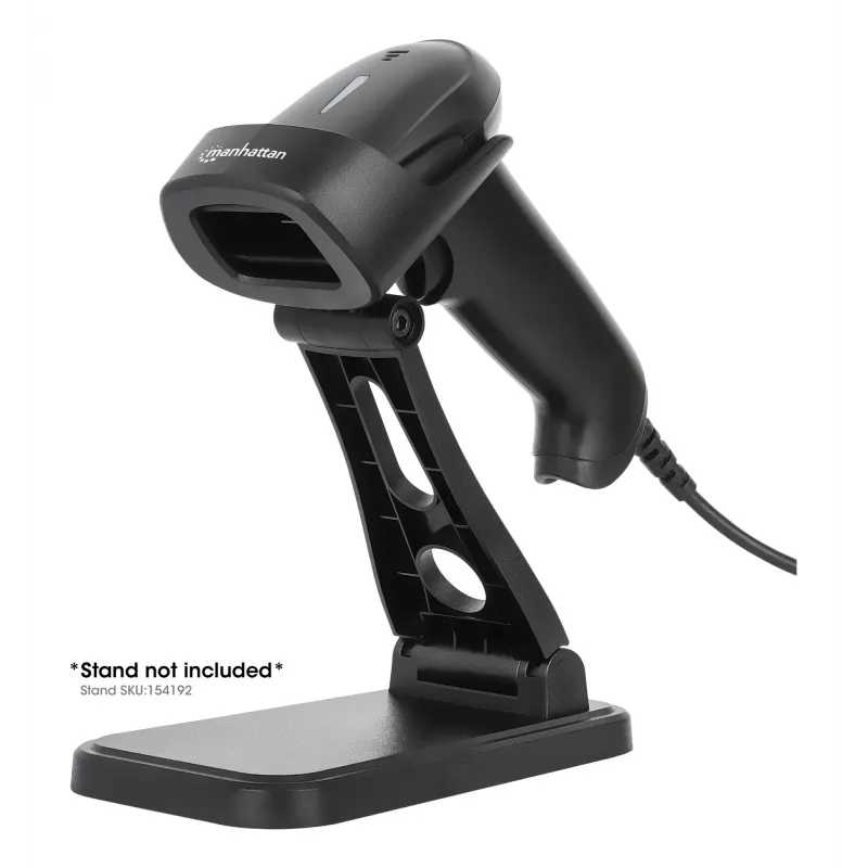 Manhattan CCD rankinis brūkšninių kodų skaitytuvas, USB, 60 mm nuskaitymo plotis, kabelis 152 cm, maksimali aplinkos šviesa 5000 liuksų (saulės šviesa), juodas, trejų metų garantija