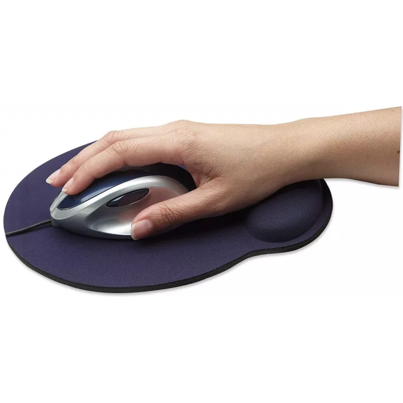 Manhattan Wrist Gel riešo atrama ir pelės kilimėlis, mėlynas, 241 × 203 × 40 mm, neslystantis pagrindas, garantija visam laikui, kortelės pakuotė