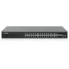 Intellinet 24 prievadų gigabito Ethernet PoE+ žiniatinklio valdomas jungiklis su 4 gigabito kombinuotais Base-T/SFP prievadais, IEEE 802.3at/af, 370 W, 19 colių stovo montavimui