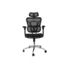 Ergonominė biuro kėdė EQUIP 651053 su galvos atrama ir porankiais, tinklinis atlošas, paminkštinta sėdynė, reguliuojamas aukštis 117–135 cm, plotis 660 mm, juoda