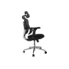 Ergonominė biuro kėdė EQUIP 651053 su galvos atrama ir porankiais, tinklinis atlošas, paminkštinta sėdynė, reguliuojamas aukštis 117–135 cm, plotis 660 mm, juoda