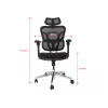 Ergonominė biuro kėdė EQUIP 651053 su galvos atrama ir porankiais, tinklinis atlošas, paminkštinta sėdynė, reguliuojamas aukštis 117–135 cm, plotis 660 mm, juoda