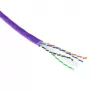 ACT Cat 6A U/UTP kietas montažinis kabelis, LSZH, CPR euroklasė ECA, 23AWG, violetinis, 500 m