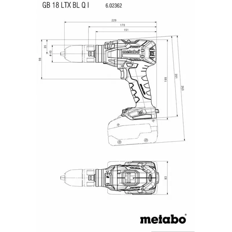 Atsuktuvas elektrinis Metabo 602362840