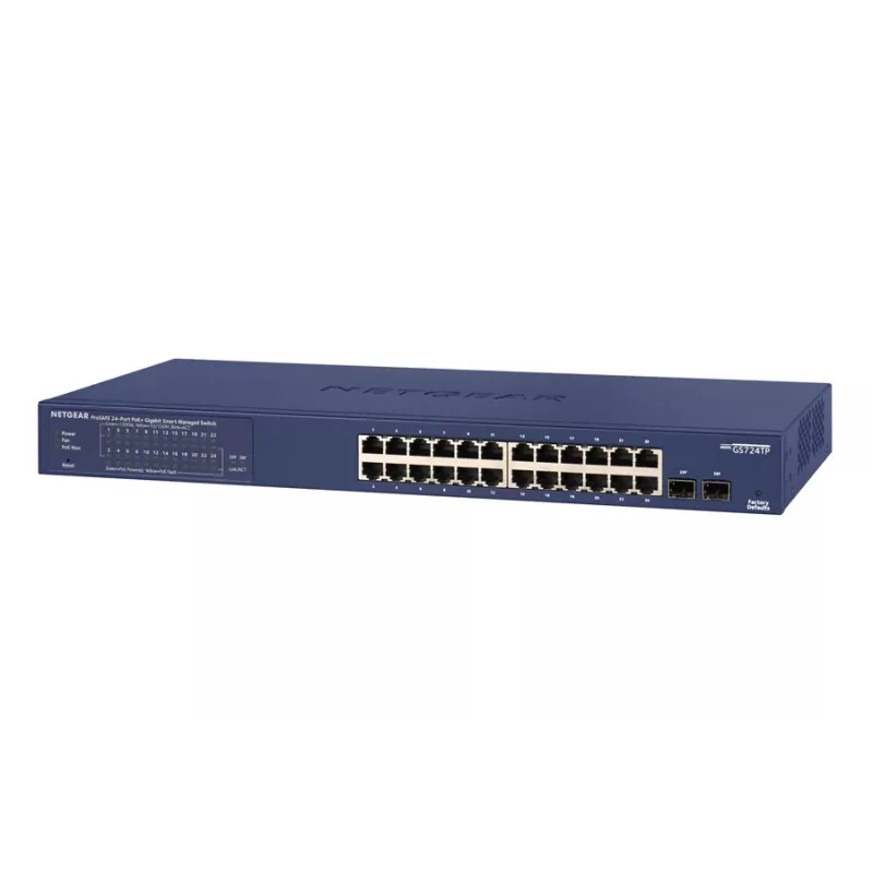 NETGEAR GS724TP valdomas L2/L3/L4 gigabitinis Ethernet (10/100/1000) „Power over Ethernet“ (PoE) 1U juodas, pilkas