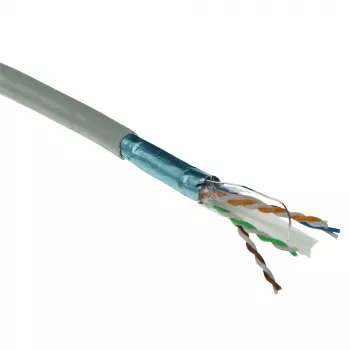 ACT Cat 6 F/UTP kietasis montavimo kabelis, PVC, CPR euroklasė ECA, 24 AWG, pilka, 500 metrų