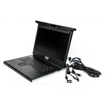 Vertiv Avocent LRA185KMM-205 stovo konsolė 48,3 cm (19 colių) 1366 x 768 pikseliai Plastikas, Plienas Juoda 1U