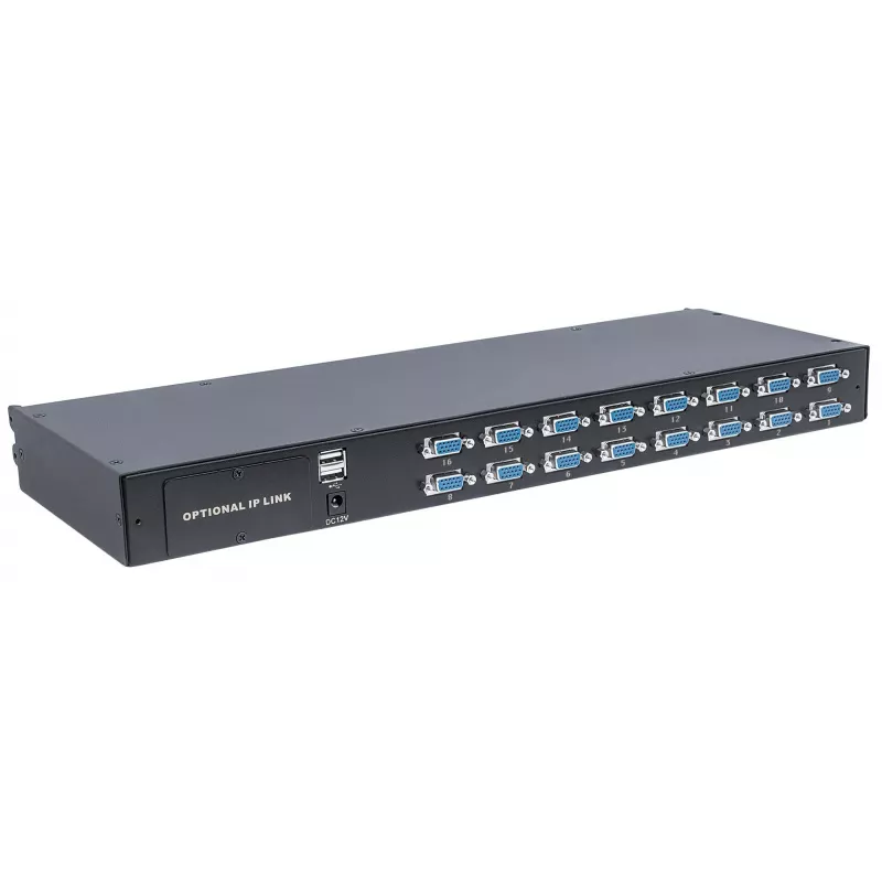 Intellinet modulinis 16 prievadų VGA KVM jungiklis, skirtas naudoti su gaminių numeriais 507622, 507738, 507981, 507998, 508025, 508032, 508049 ir 508056