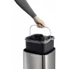 Durable TOUCH 21L stačiakampė nerūdijančio plieno šiukšliadėžė juoda sidabrinė
