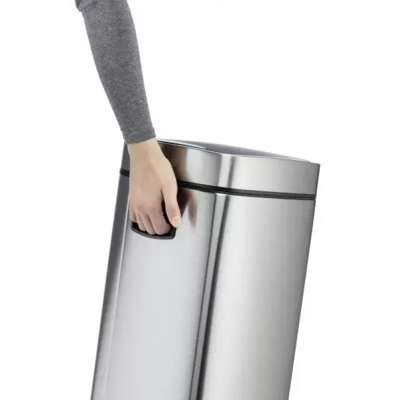 Durable TOUCH 21L stačiakampė nerūdijančio plieno šiukšliadėžė juoda sidabrinė