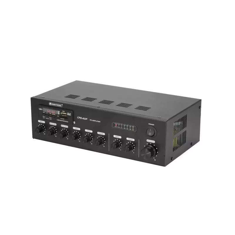 Maišymo stiprintuvas Omnitronic 80709605, mono PA, 40 W, juodas