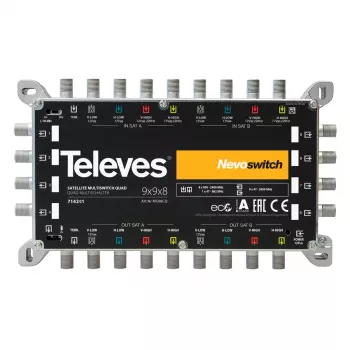 Aktyvusis multiplekseris Televes MS 98NCQ (714201), 9 įėjimai, 8 išėjimai
