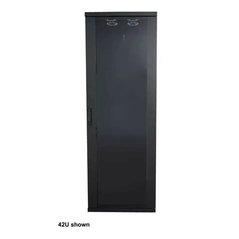 Intellinet 19 colių tinklo spinta – laisvai pastatoma (Basic), 22U, 600x800 mm (plotis x gylis), juoda, plokščia pakuotė, max 600 kg, vieno taško durų spyna, po vieną spyną šoninėms plokštėms, naudingas gylis 123–573 mm, stelažas, IP20, plienas