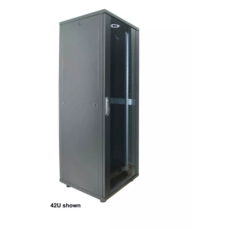 Intellinet 19 colių tinklo spinta – laisvai pastatoma (Basic), 22U, 600x800 mm (plotis x gylis), juoda, plokščia pakuotė, max 600 kg, vieno taško durų spyna, po vieną spyną šoninėms plokštėms, naudingas gylis 123–573 mm, stelažas, IP20, plienas