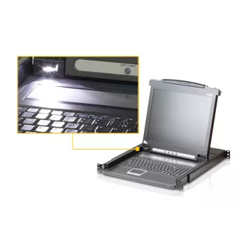 ATEN CL1000N KVM konsolė su 19 inch LED ekranu, 1U, juoda