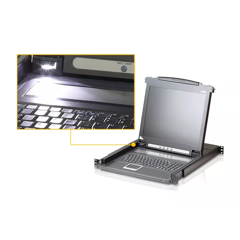 ATEN CL1000N KVM konsolė su 19 inch LED ekranu, 1U, juoda