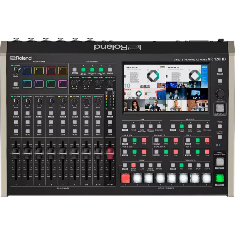 Audio maišytuvas Roland VR-120HD 42 kanalai 24 bit 48 kHz Juoda