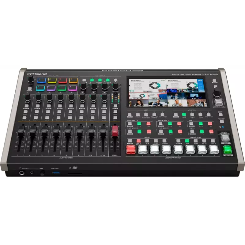 Audio maišytuvas Roland VR-120HD 42 kanalai 24 bit 48 kHz Juoda