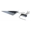eSTUFF GLB232006 USB-C stotelė 3 prievadams USB 3.2 Gen 1 Type-C, aliuminis, juoda