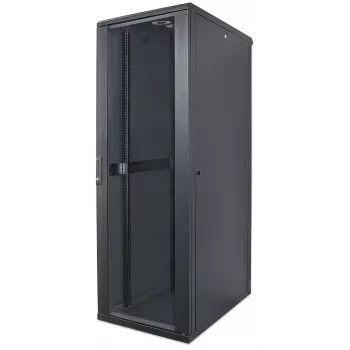 Intellinet 19 inch tinklo spinta – laisvai pastatoma, 32U, 600x600 mm (plotis x gylis), juoda, plokščioje dėžėje, maks. 1500 kg, kelių taškų durų spyna, po vieną spyną šoniniame skydelyje, naudingas gylis 123–373 mm, IP20, stelažas, plienas