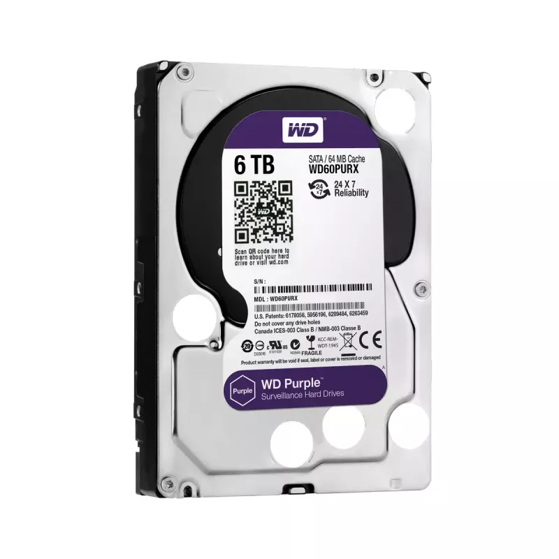 Kietasis diskas Western Digital WD Purple 6TB 3,5 colio SATA WD60PURX