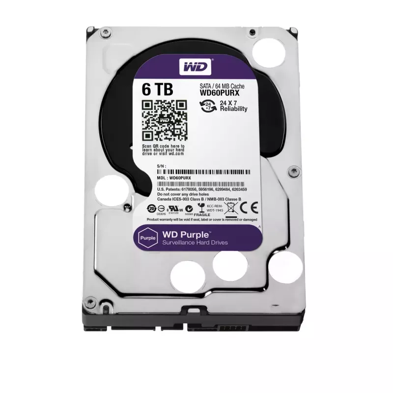 Kietasis diskas Western Digital WD Purple 6TB 3,5 colio SATA WD60PURX