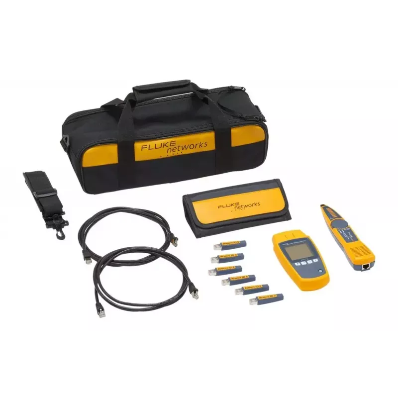 PoE testeris Fluke MicroScanner PoE juodas mėlynas geltonas RJ-45 RJ-11