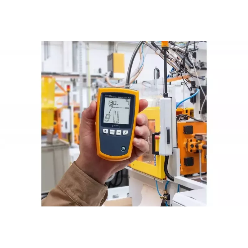 PoE testeris Fluke MicroScanner PoE juodas mėlynas geltonas RJ-45 RJ-11