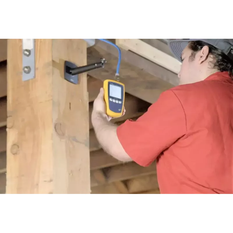PoE testeris Fluke MicroScanner PoE juodas mėlynas geltonas RJ-45 RJ-11