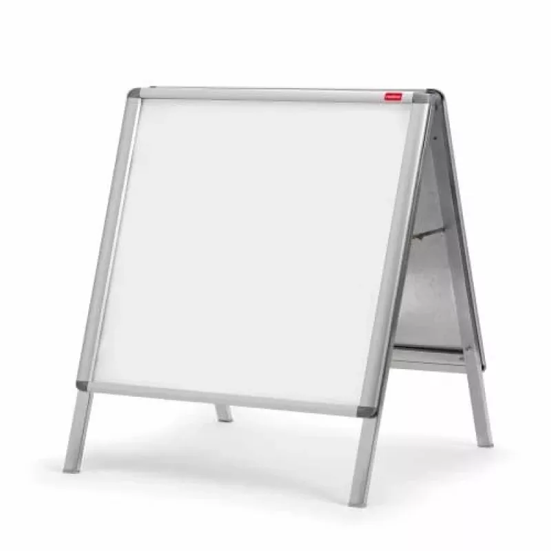 Nobo Essence A1 A formos šaligatvio stendas, nešiojama skelbimų lenta, sidabrinė, aliuminis, PVC, plienas, A1, 605 mm, 1095 mm