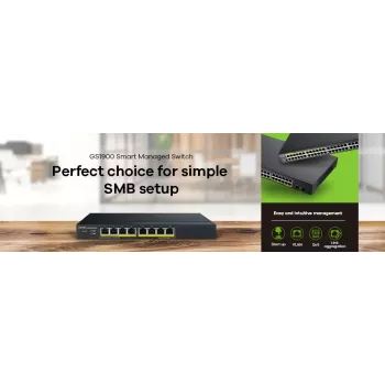 Zyxel GS1900-8HP valdomas L2 gigabaitinis Ethernet (10/100/1000) su Power over Ethernet (PoE) juodas