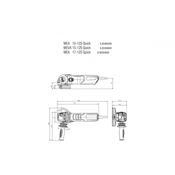 Kampinis šlifuoklis Metabo WE 19-125 Q 1900W 11000 RPM 12,5 cm