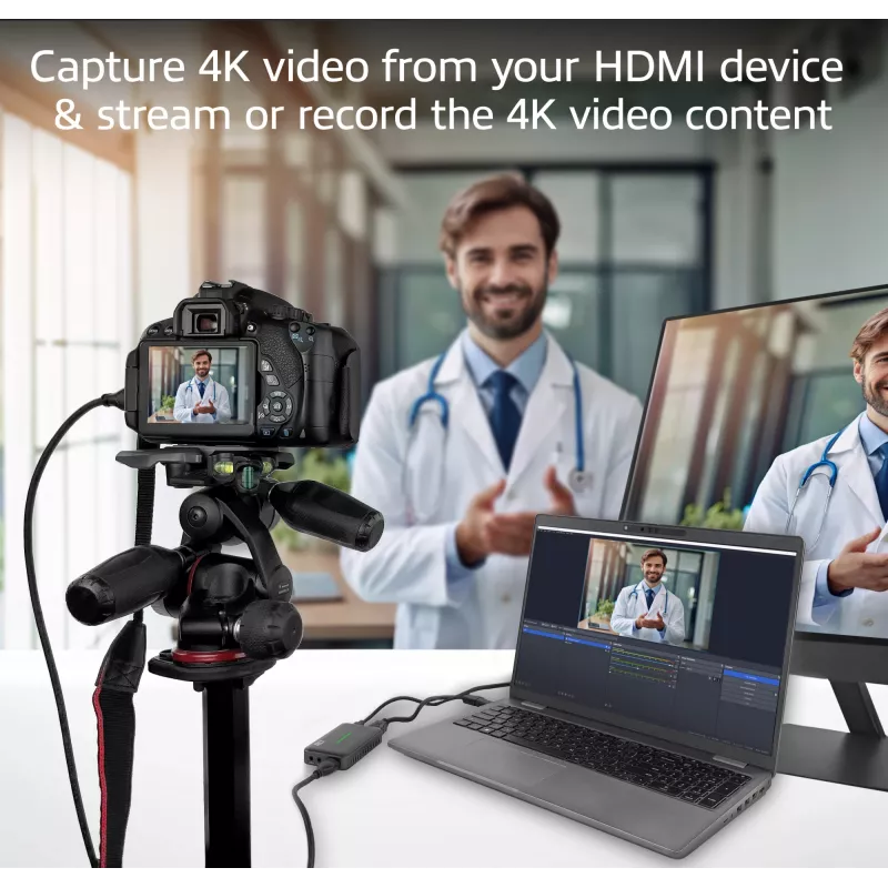 ACT USB-C vaizdo fiksavimo kortelė, HDMI 4K@60Hz perdavimas, 4K@30Hz fiksavimas