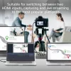 ACT Dual HDMI įvesties USB-C vaizdo perjungiklis 60Hz pilkas
