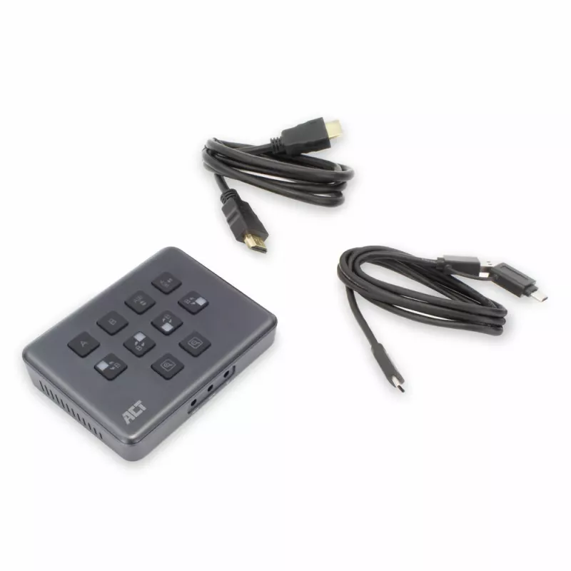 ACT Dual HDMI įvesties USB-C vaizdo perjungiklis 60Hz pilkas