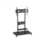 Mobilus TV vežimėlis EQUIP 50–90 colių su pegboard lentyna, VESA 200x200–600x400, 60 kg, juodas