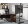 Mobilus TV vežimėlis EQUIP 50–90 colių su pegboard lentyna, VESA 200x200–600x400, 60 kg, juodas
