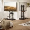Mobilus TV vežimėlis EQUIP 50–90 colių su pegboard lentyna, VESA 200x200–600x400, 60 kg, juodas