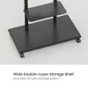 Mobilus TV vežimėlis EQUIP 50–90 colių su pegboard lentyna, VESA 200x200–600x400, 60 kg, juodas