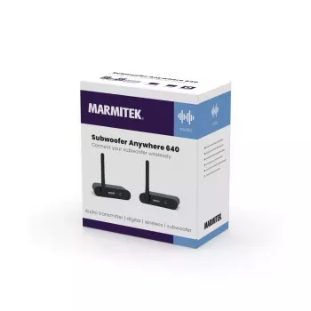 Marmitek Subwoofer Anywhere 640 – belaidis garso siųstuvas ir imtuvas žemųjų dažnių kolonėlei