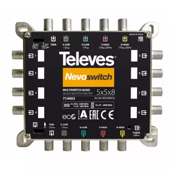 Satelitinis multiswitch Televes 714403 5 įėjimai 13 išėjimų