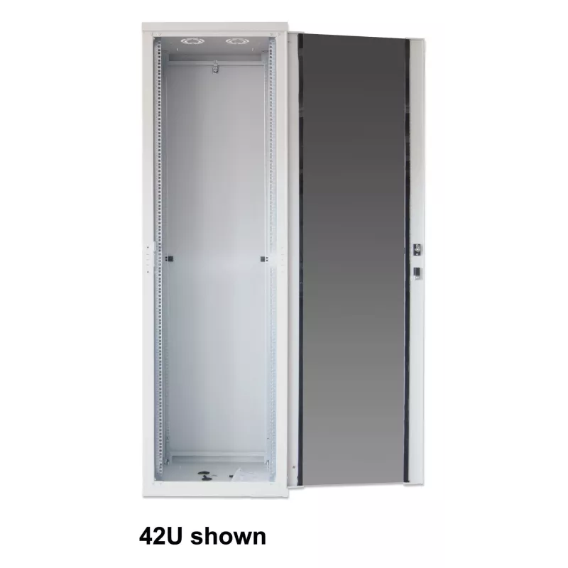 Intellinet 19 colių tinklo spinta – laisvai pastatoma (Basic), 42U, 600x800 mm (plotis x gylis), pilka, plokščia pakuotė, maks. 600 kg, vieno taško durų spyna, po vieną spyną šoniniuose skyduose, naudingas gylis 123–573 mm, stelažas, IP20, plienas