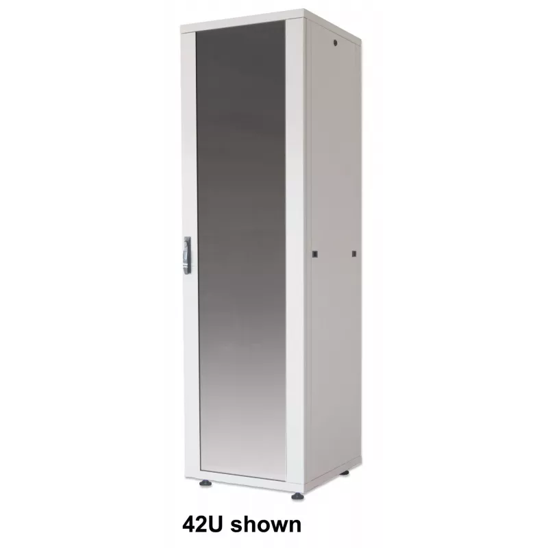 Intellinet 19 colių tinklo spinta – laisvai pastatoma (Basic), 42U, 600x800 mm (plotis x gylis), pilka, plokščia pakuotė, maks. 600 kg, vieno taško durų spyna, po vieną spyną šoniniuose skyduose, naudingas gylis 123–573 mm, stelažas, IP20, plienas