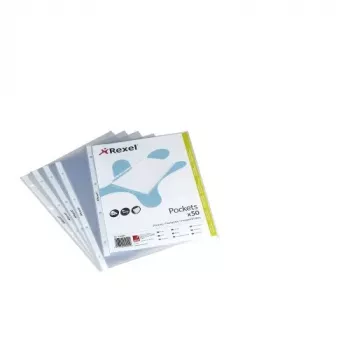 Rexel Embossed A4 kišenė viršutiniu atidarymu skaidri (50 vnt.)