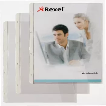 Rexel dokumentų aplankas su užlenkiamu atvartu, 220 x 300 mm, skaidrus, 0,13 mm, 5 vnt.