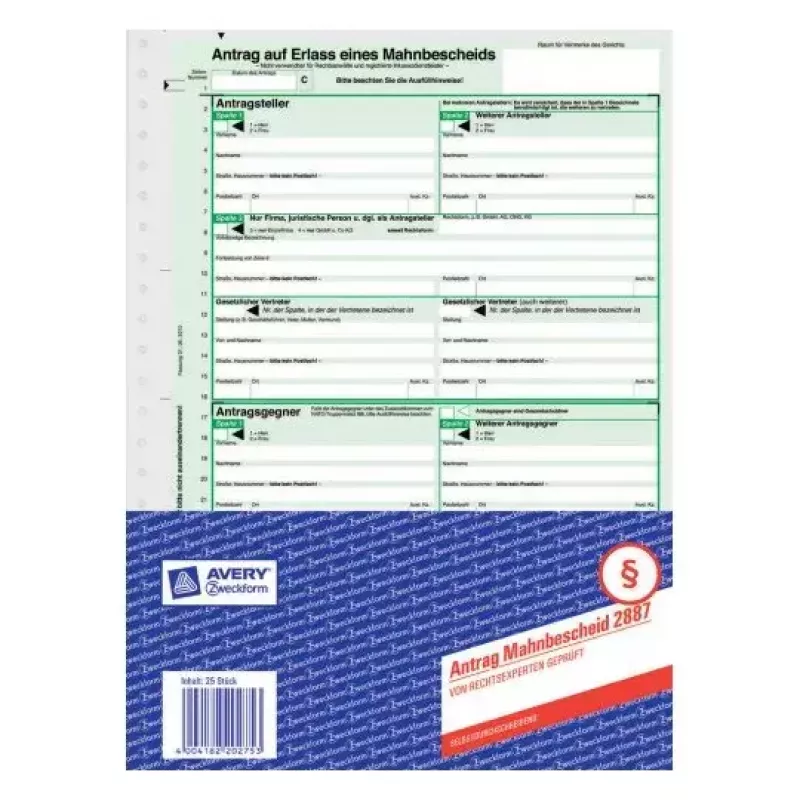 Registravimo popierius Avery 2887