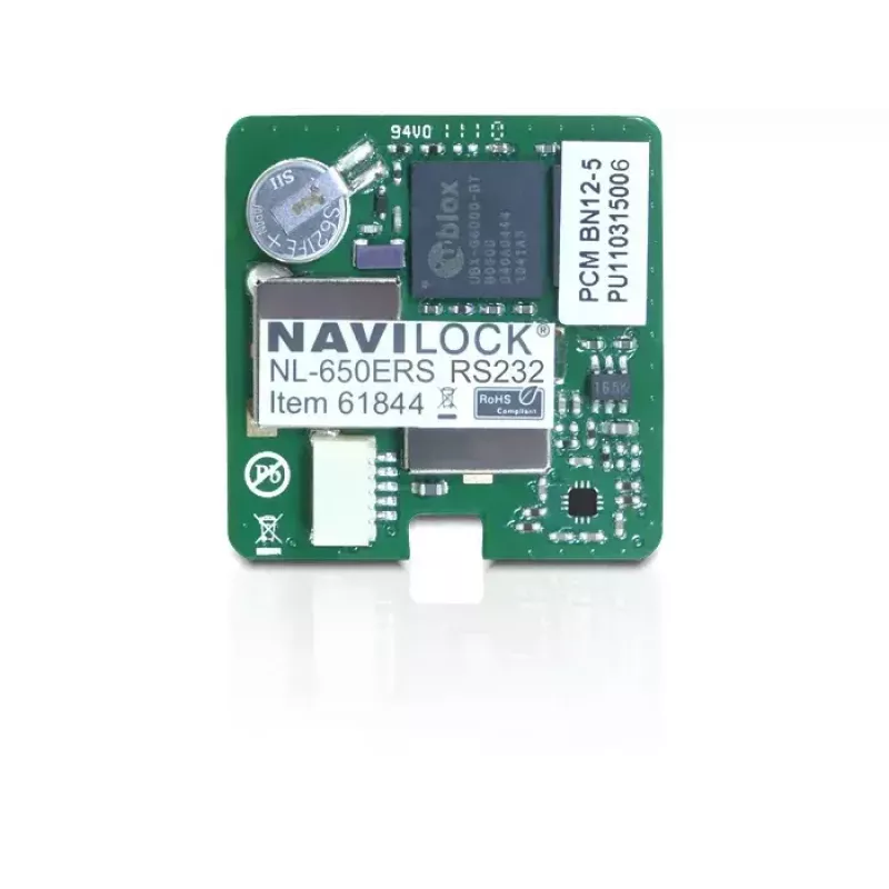 GPS imtuvo modulis Navilock NL-650ERS — serijinė sąsaja, 50 kanalų, -160 dBmW jautrumas, 5 V, 30×30×7,9 mm
